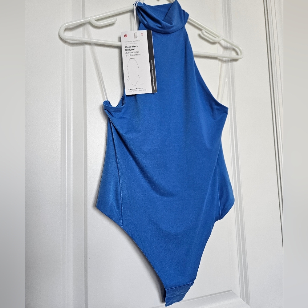NWT Wundermost Ultra-Soft Nulu Mockneck Sleeveless Bodysuit PDBL Blue Size XS